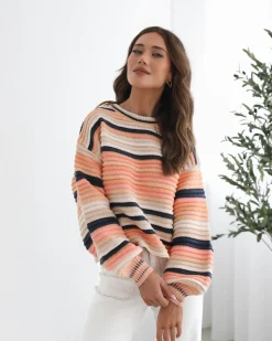 Best Valkyrie Knit - Peach Print Knitwear & Jumpers|Knitwear