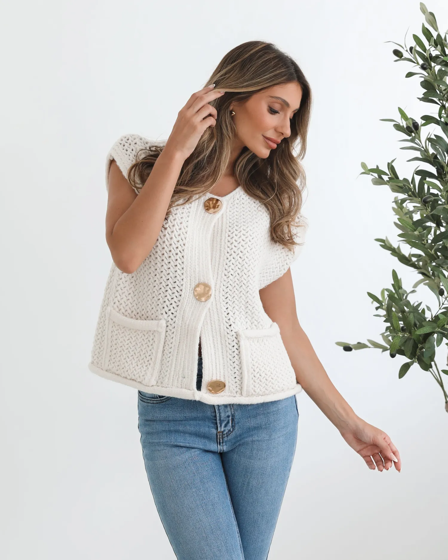 New Vasha Knit Top - Beige Basic Tops|Knitwear & Jumpers