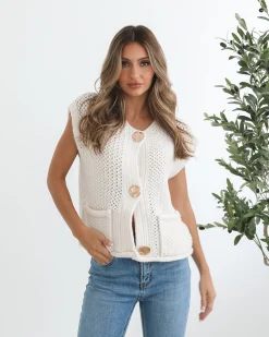 New Vasha Knit Top - Beige Basic Tops|Knitwear & Jumpers