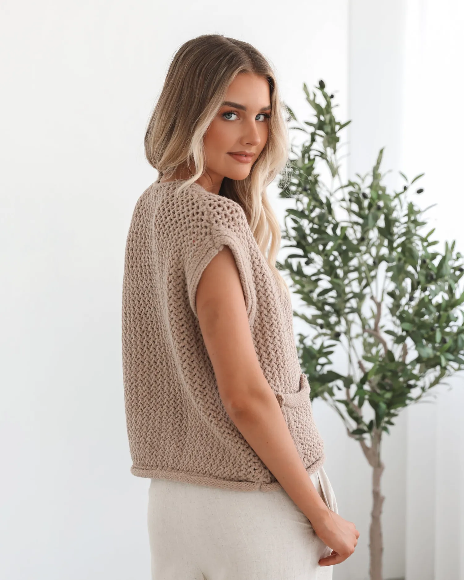 Sale Vasha Knit Top - Camel Basic Tops|Tops