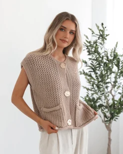 Sale Vasha Knit Top - Camel Basic Tops|Tops