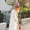 Online Vellora Kimono - White Lace Tops
