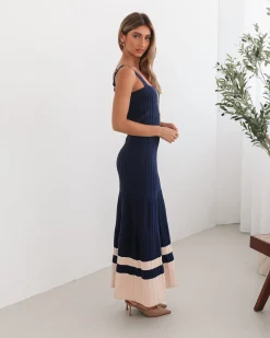 Outlet Vianne Dress - Navy Multi Knit Dresses|Maternity Dresses