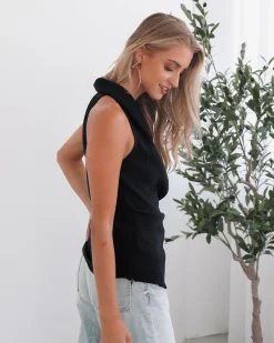 Vittoria Top - Navy Tops