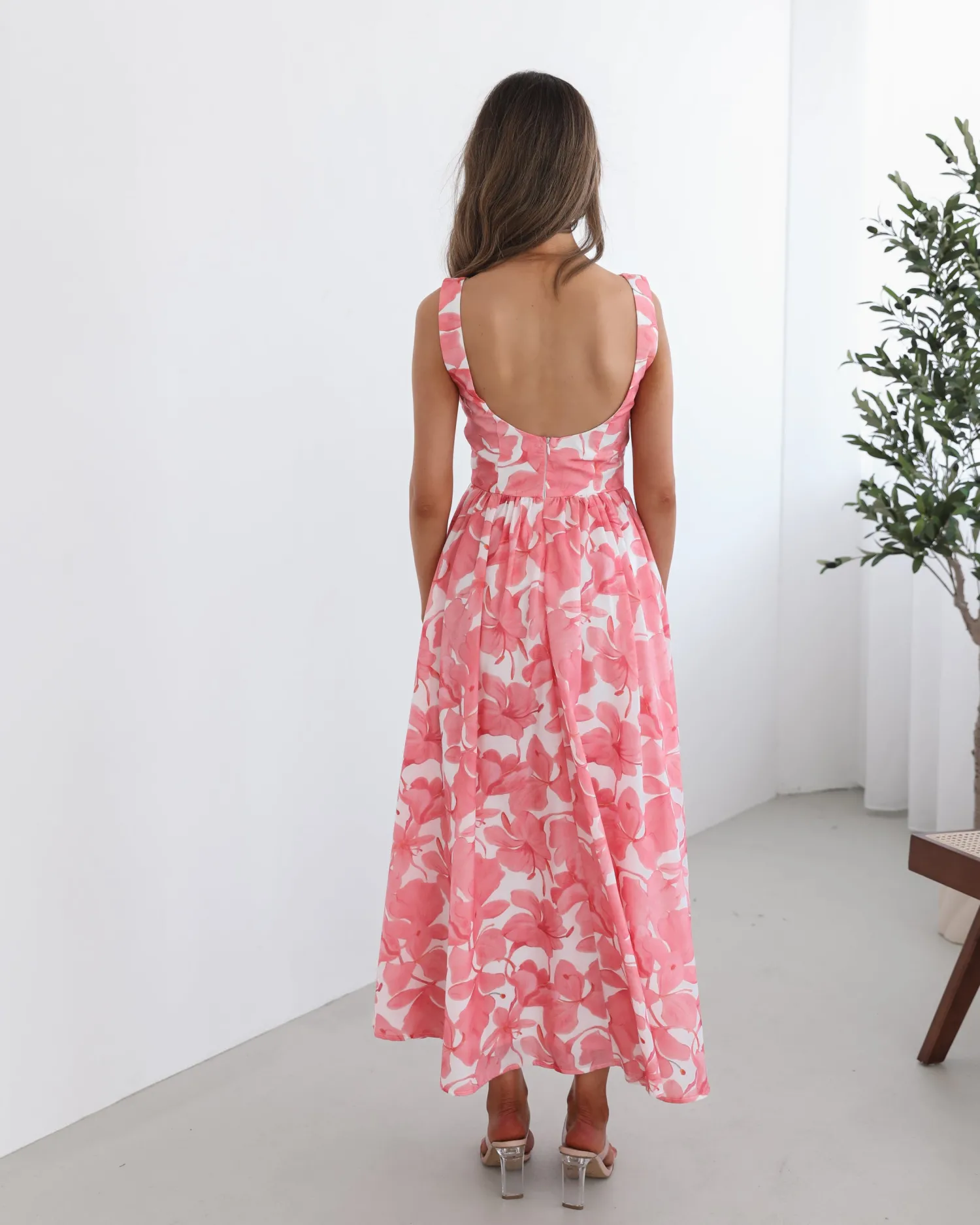 Online Whitley Dress - Pink Floral Floral Dresses|Maxi Dresses