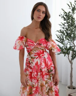 Discount Zahra Dress - Floral Print Floral Dresses|Cut Out Dresses