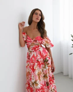 Discount Zahra Dress - Floral Print Floral Dresses|Cut Out Dresses