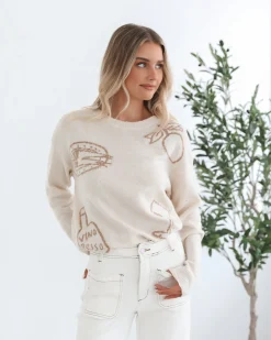 Best Zamarron Knit - Cream Print Jumpers|Jumpers