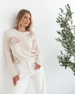 Best Zamarron Knit - Cream Print Jumpers|Jumpers