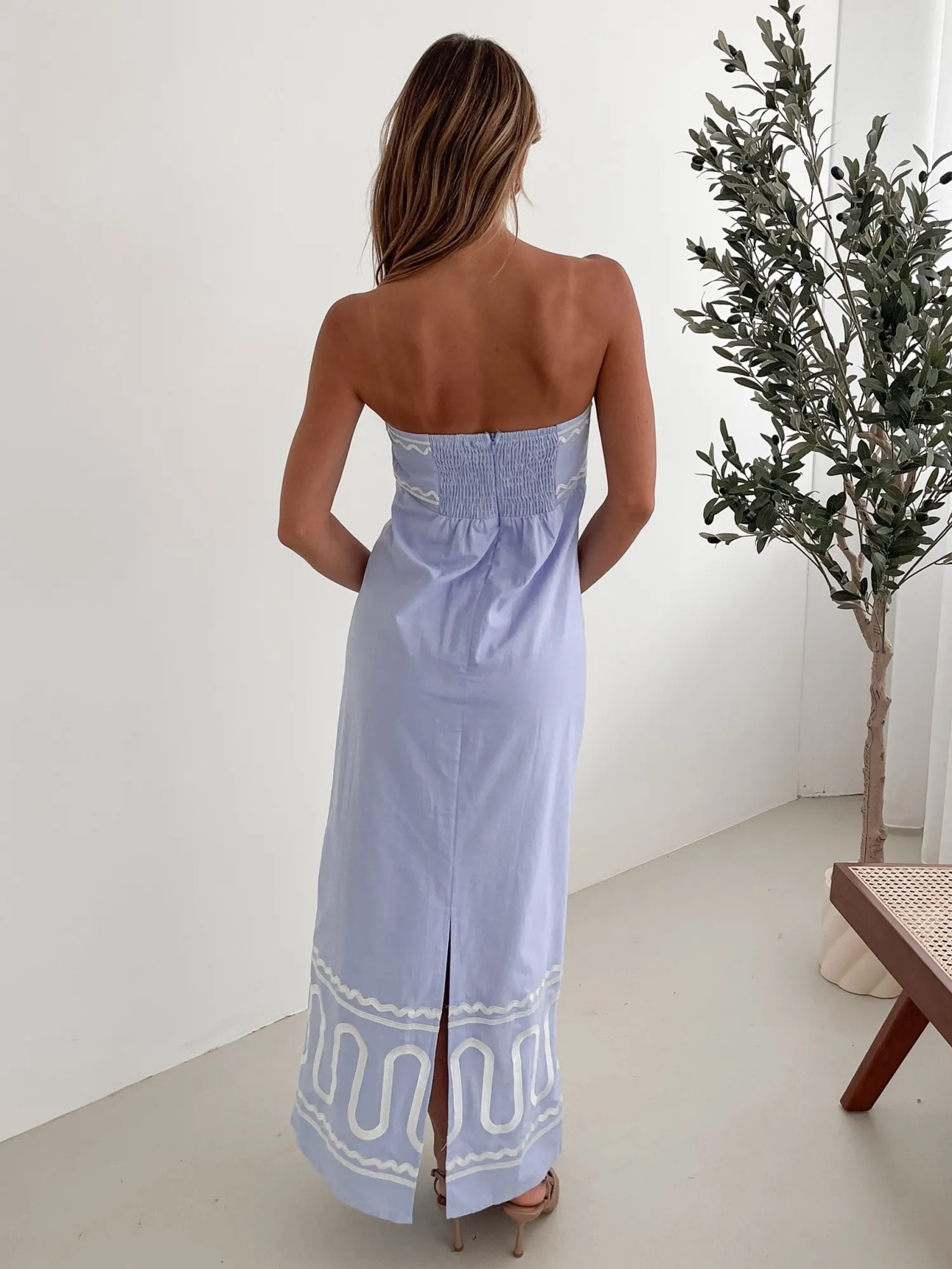 New Zareena Dress - Blue Print Maxi Dresses|Holiday Dresses