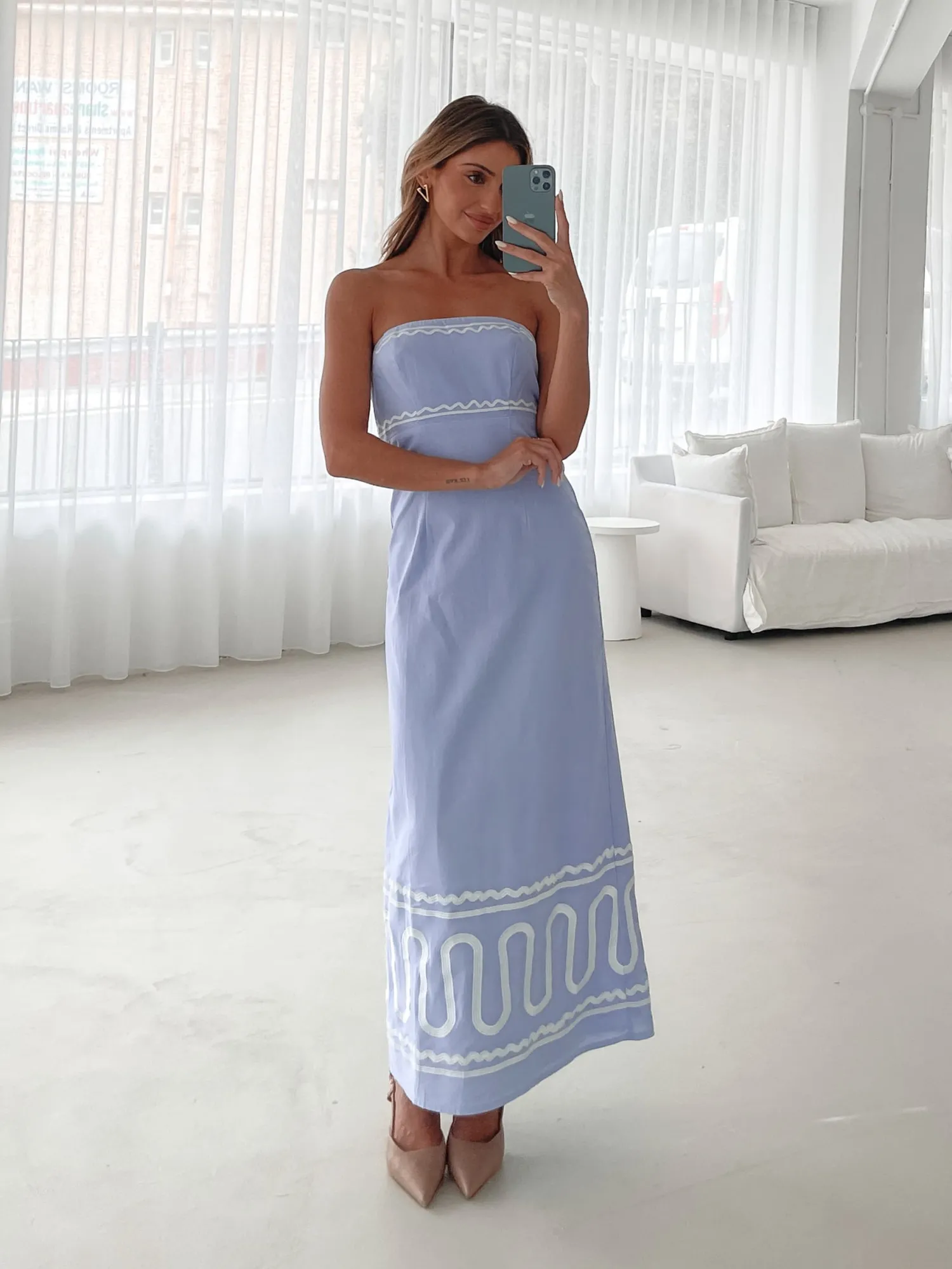 New Zareena Dress - Blue Print Maxi Dresses|Holiday Dresses