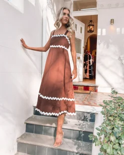 Discount Zarienne Dress - Choc Multi Curve Dresses|Maternity Dresses