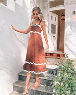 Discount Zarienne Dress - Choc Multi Curve Dresses|Maternity Dresses