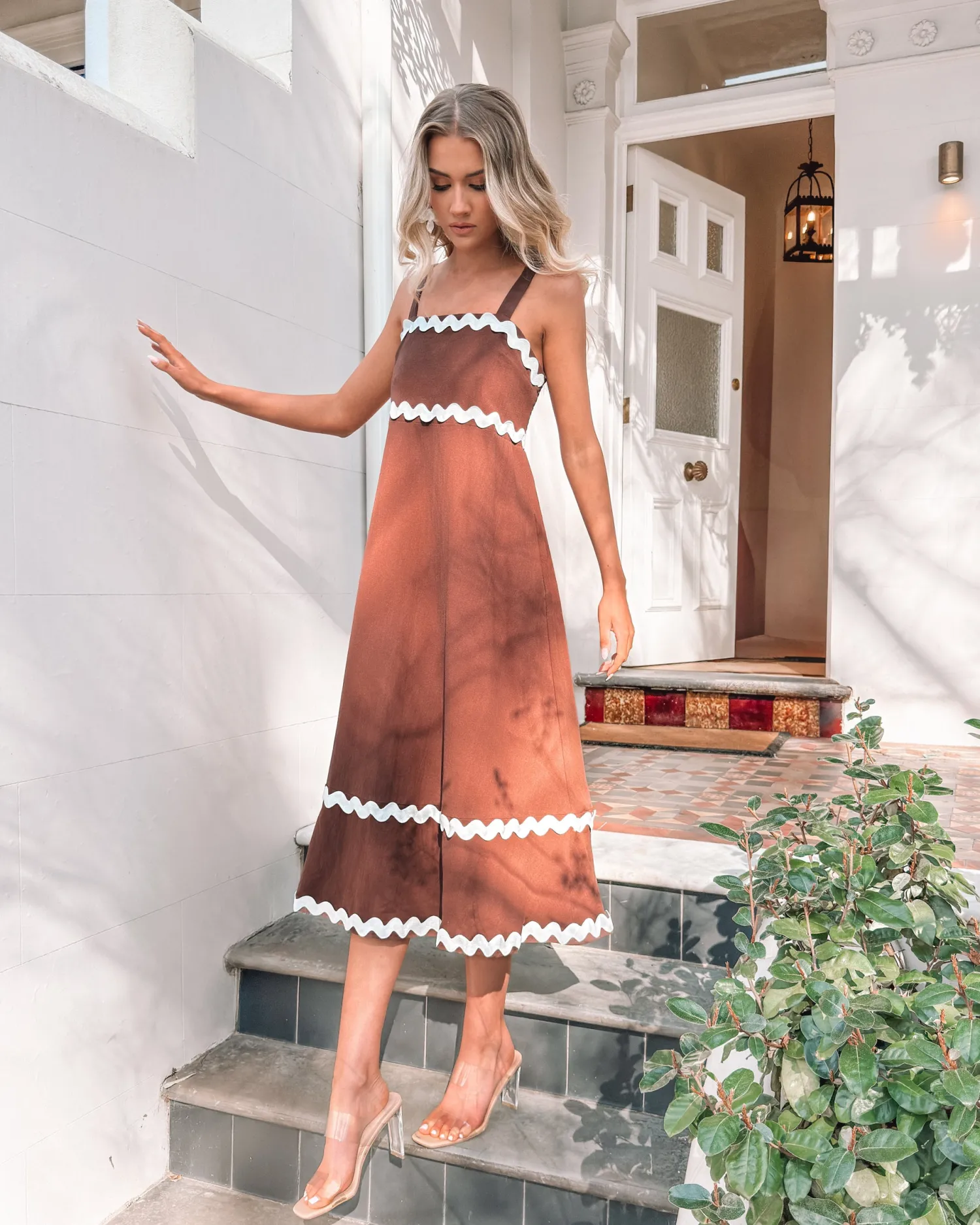 Discount Zarienne Dress - Choc Multi Curve Dresses|Maternity Dresses
