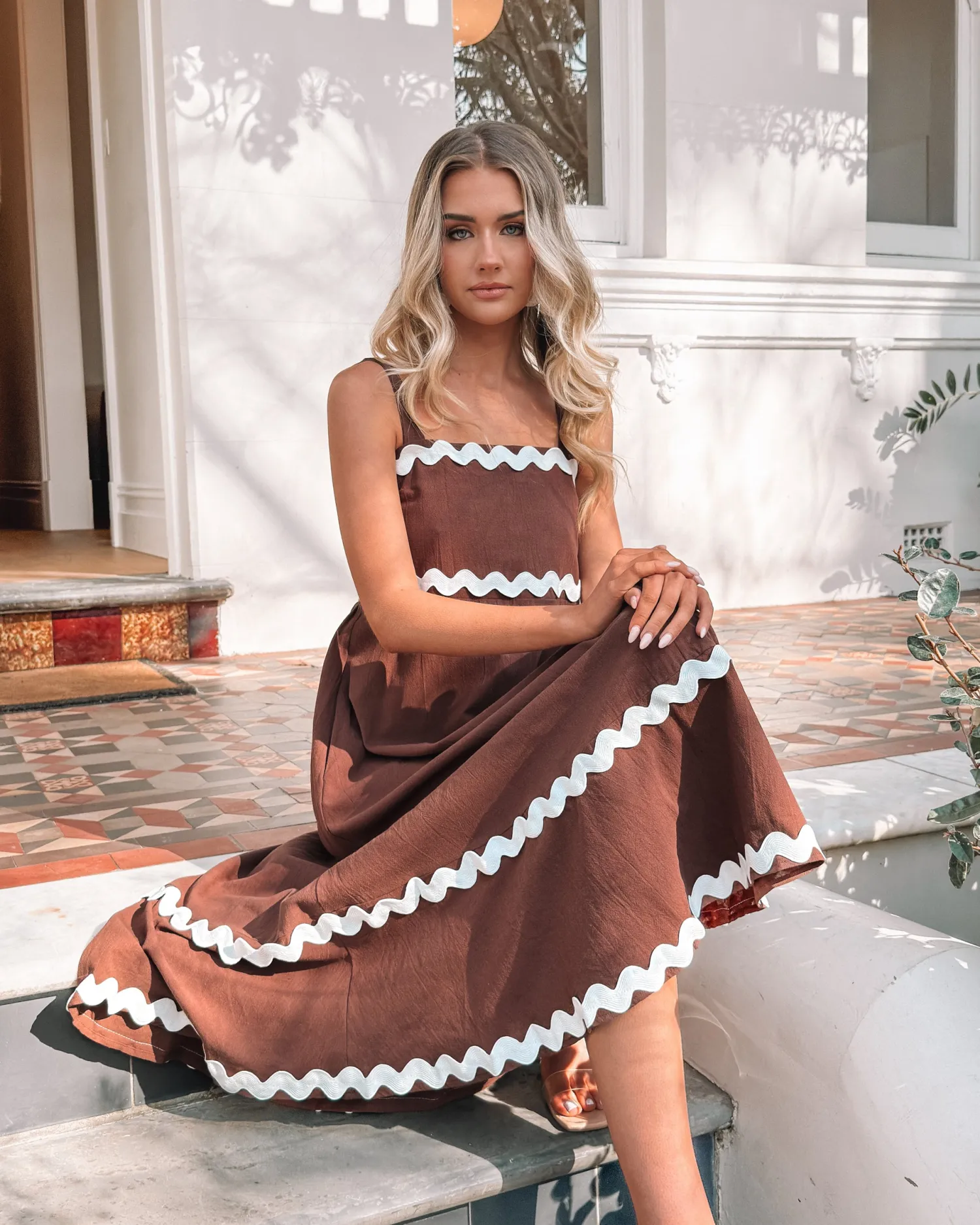 Discount Zarienne Dress - Choc Multi Curve Dresses|Maternity Dresses
