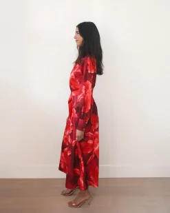 Sale Zirella Dress - Red Floral Floral Dresses|Long Sleeve Dresses
