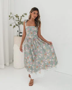 Best Zyrelise Dress - Mint Floral Floral Dresses|Maxi Dresses