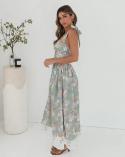 Best Zyrelise Dress - Mint Floral Floral Dresses|Maxi Dresses